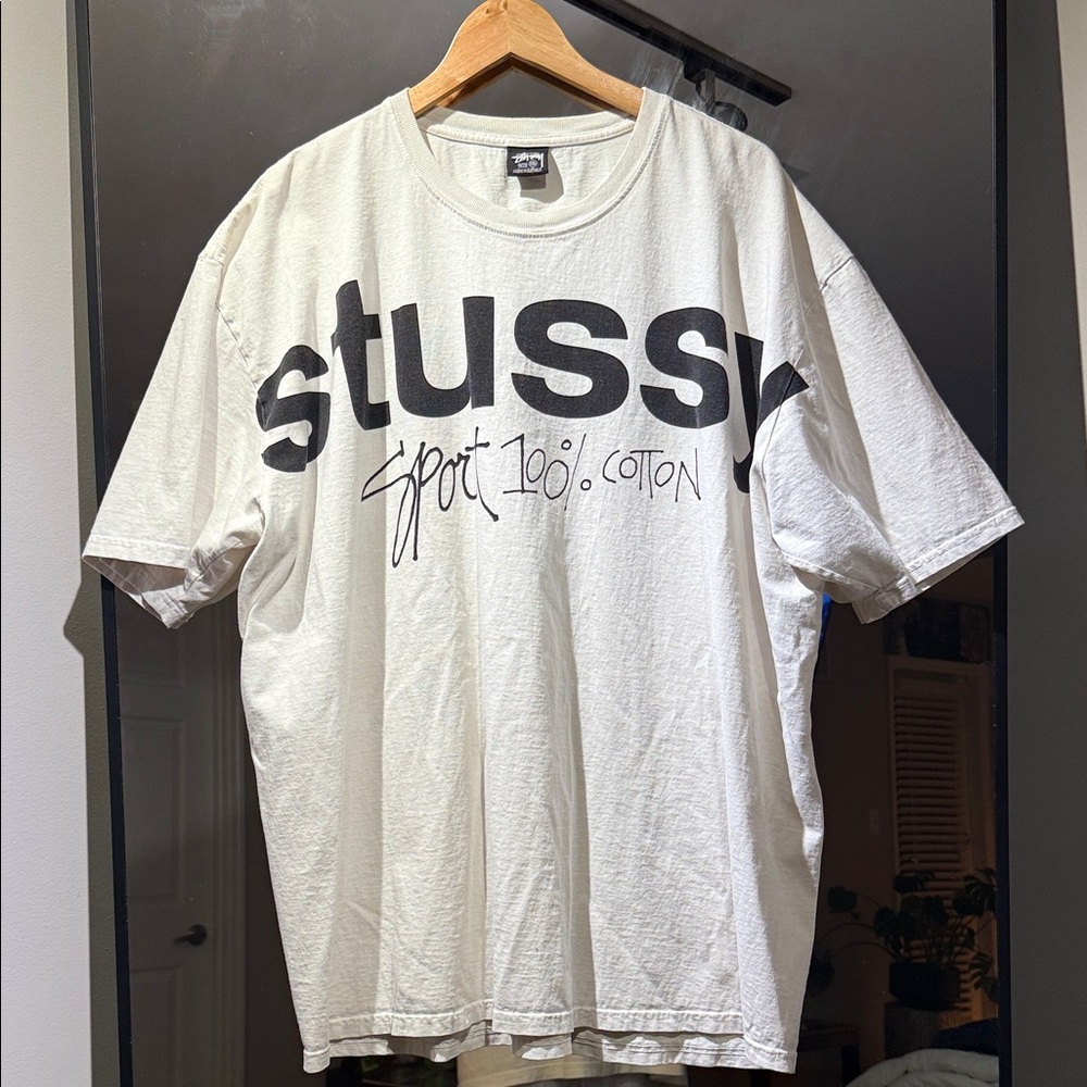 Rare Stussy Black and White front & back stussy sport Graphic Tee